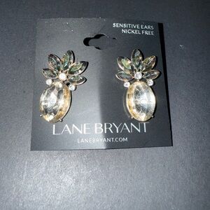 Lane Bryant Crystal and Gold Earrings- Pineapple earrings!
